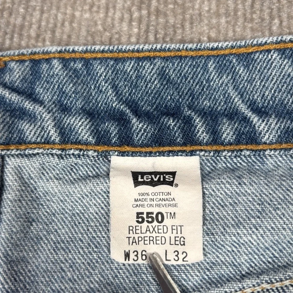 Vintage‎ Levis 550 Jeans Mens 34x32 (Tag 36x32) Relaxed Tapered Blue Denim 90s